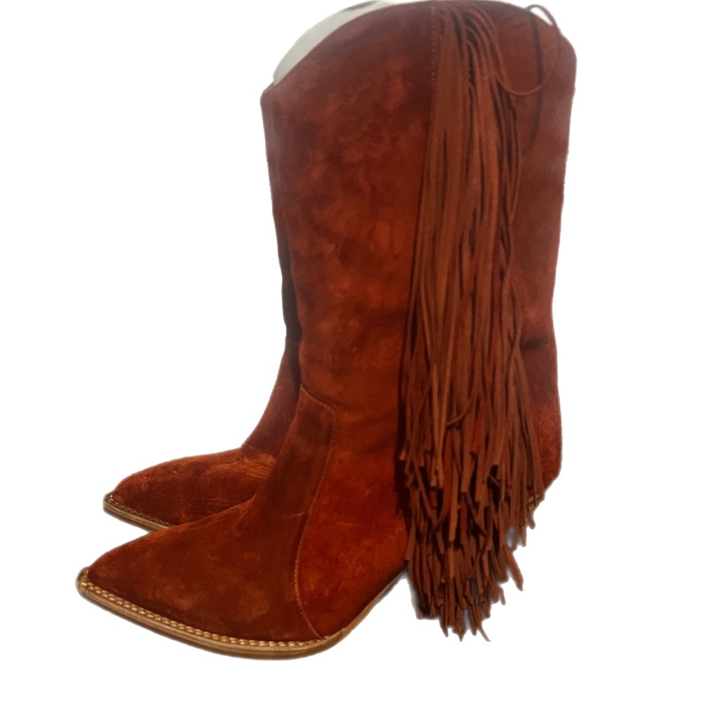 Jeffrey Campbell Orville Suede Fringe Boot SZ 9.5